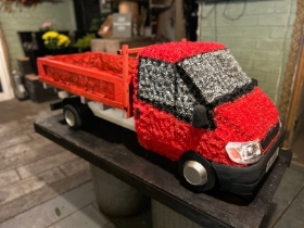 Ford Transit pickup red