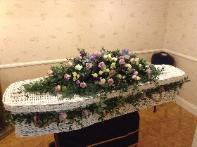 Wicker Coffin Garlands and Decor