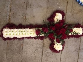 Burgundy rose cross