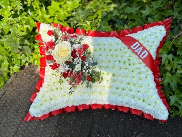 Red and White Pillow