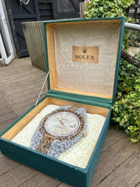 Rolex watch in custom box